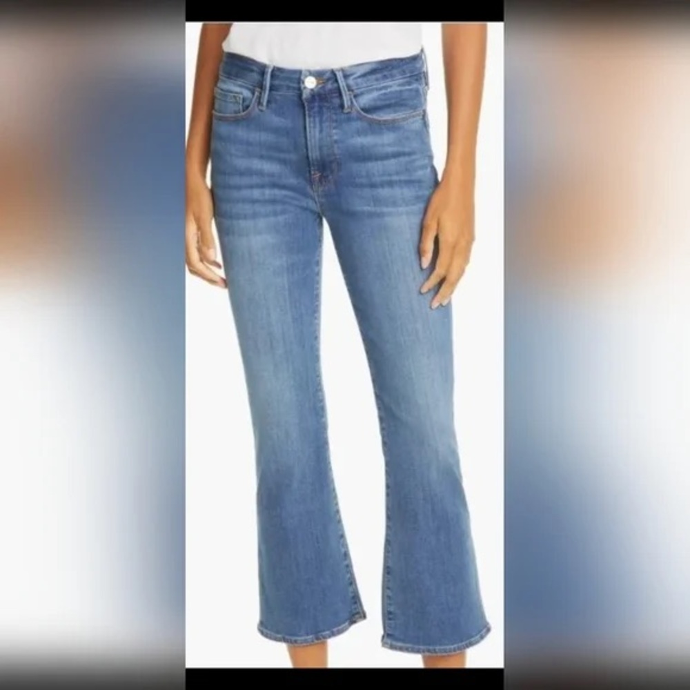Frame Denim Light Blue Le Crop Mini Boot  Jeans size 26